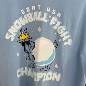 Goat USA Men’s long sleeve Tee with Snowball Graphic - Carolina Blue